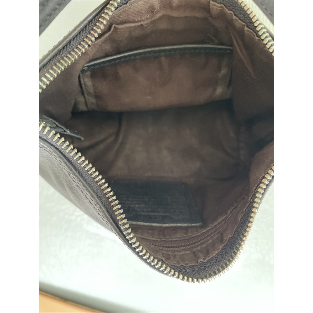COACH Old 9844 Vintage Black Demi Baguette Leather Mini Hobo Bag Silver Hardware - Picture 11 of 14